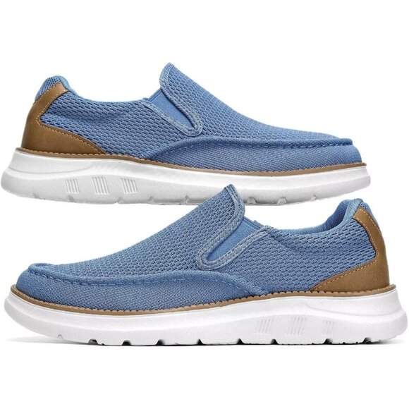 〽️ Men\'s Closed Toe Loafers Light Blue Sneakers Pull-On Walking Comfort Shoes main image 5